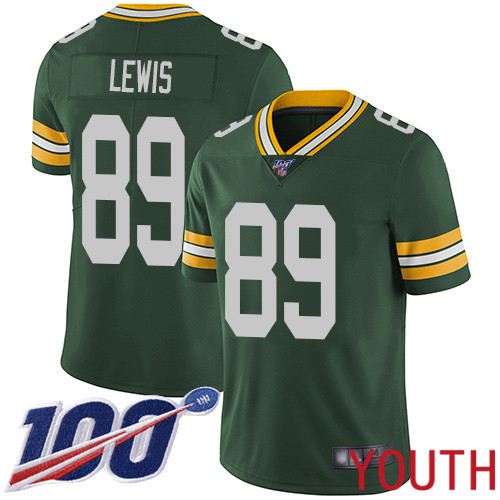 Green Bay Packers Limited Green Youth 89 Lewis Marcedes Home Jersey Nike NFL 100th Season Vapor Untouchable